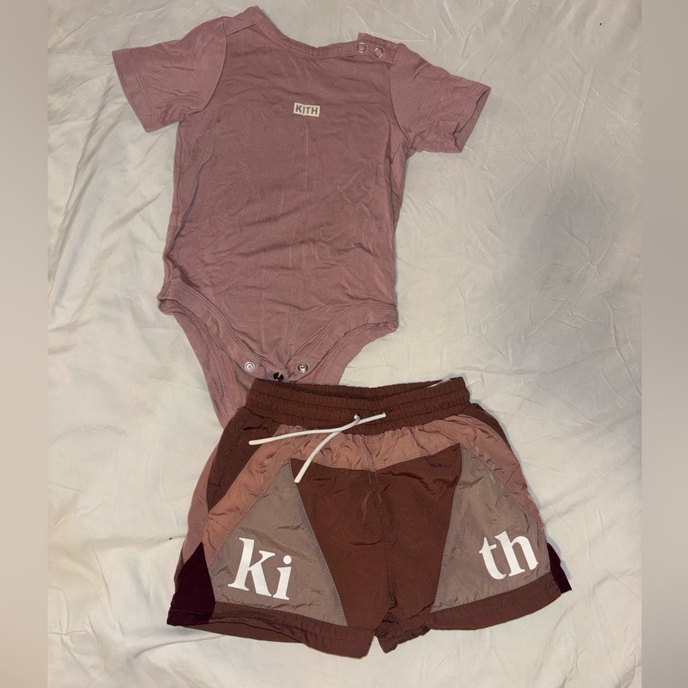 Kith Two-Tone Blush and Dark Pink Shorts